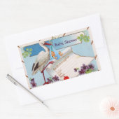 STICKER RECTANGULAIRE STORK BÉBÉ GARÇON DOUCHE 2 (Enveloppe)