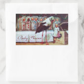 Sticker Rectangulaire STORK BÉBÉ GARÇON DOUCHE 3 rose (Sac)