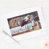 Sticker Rectangulaire STORK BÉBÉ GARÇON DOUCHE 3 rose (Enveloppe)