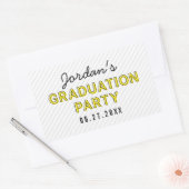 Sticker Rectangulaire Stripes modernes Jaune fête de graduation (Enveloppe)