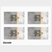 Sticker Rectangulaire Structure En Mer (Feuille)