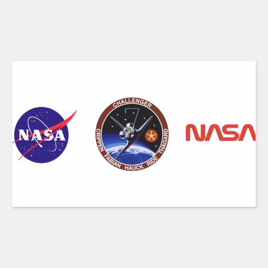 Sticker Rectangulaire STS-7 : Challenger OV-99 & Sally Ride (Devant)