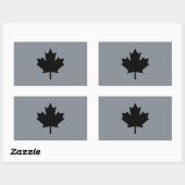 Sticker Rectangulaire Style canadien de feuille d'érable noire (Feuille)