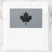 Sticker Rectangulaire Style canadien de feuille d'érable noire (Sac)