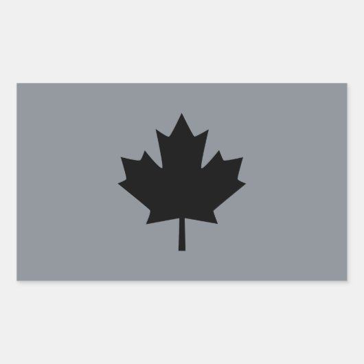 Sticker Rectangulaire Style canadien de feuille d'érable noire (Devant)
