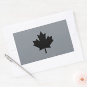 Sticker Rectangulaire Style canadien de feuille d'érable noire (Enveloppe)