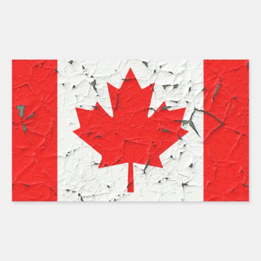 Sticker Rectangulaire Style canadien de peinture d'épluchage du CANADA (Devant)