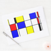 Sticker Rectangulaire Style d'art mondrien (Enveloppe)