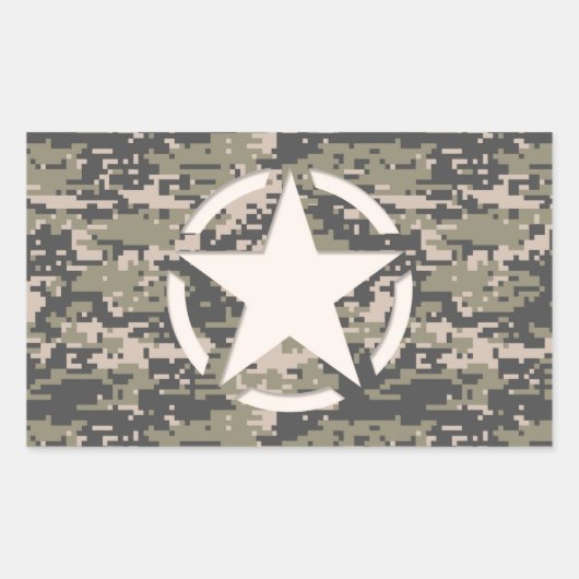 Sticker Rectangulaire Style de décoration de la balise Etoile camouflage (Devant)