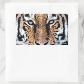 Sticker Rectangulaire Style de presse graphique Bold Tiger Portrait (Sac)