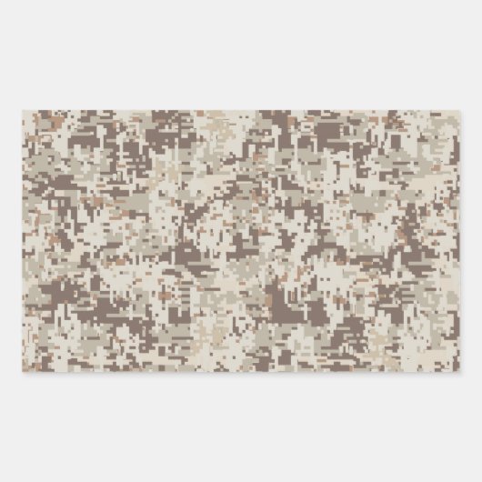 Sticker Rectangulaire Style Désert Camouflage Numérique Décor Beige (Devant)