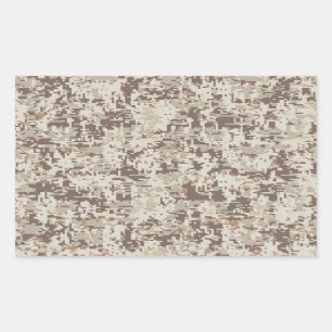 Sticker Rectangulaire Style Désert Camouflage Numérique Décor Beige