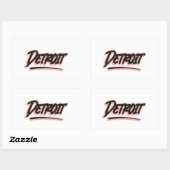 Sticker Rectangulaire Style Graffiti Détroit (Feuille)