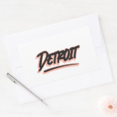 Sticker Rectangulaire Style Graffiti Détroit (Enveloppe)