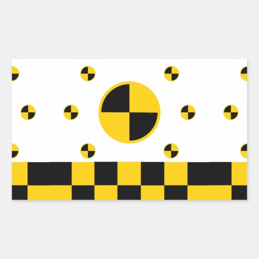 Sticker Rectangulaire Style gras des marqueurs de test d'écrasement (Devant)