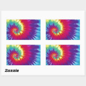 Sticker Rectangulaire Style Hippie de teinture super (Feuille)