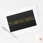 Sticker Rectangulaire Style moderne Editable Or Texte & Grilles (Enveloppe)