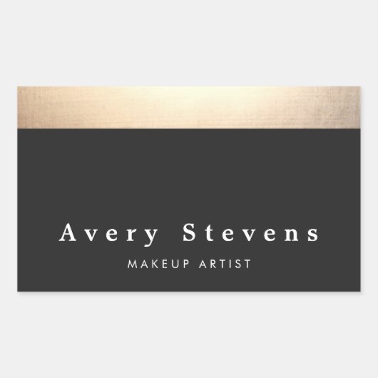 Sticker Rectangulaire Style moderne Or et noir rayé (Devant)