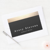 Sticker Rectangulaire Style moderne Or et noir rayé (Enveloppe)