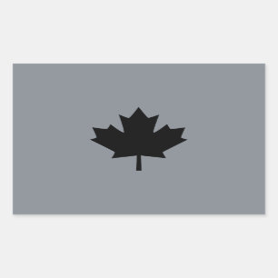 Sticker Rectangulaire Style noir canadien de feuille d'érable