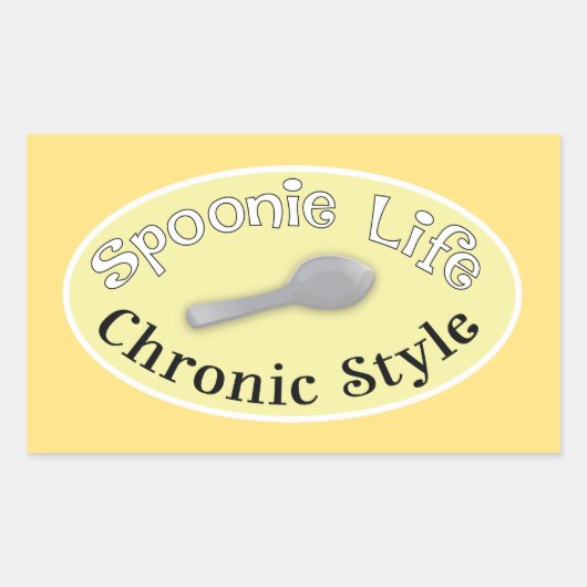 Sticker Rectangulaire Style Spoonie - Jaune doux (Devant)