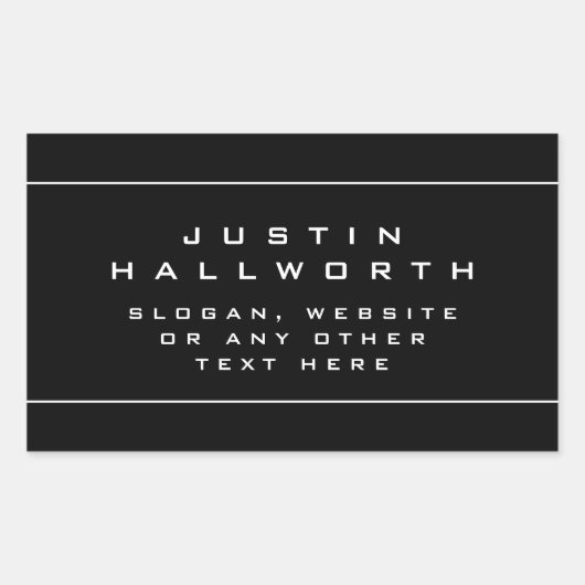 Sticker Rectangulaire Style unique noir et blanc (Devant)