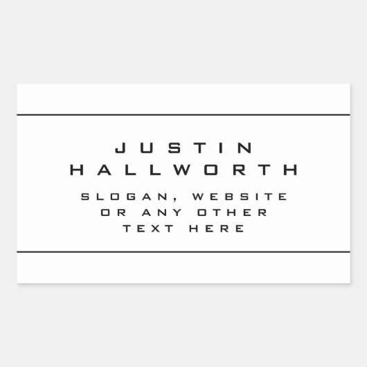 Sticker Rectangulaire Style unique noir et blanc (Devant)