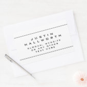 Sticker Rectangulaire Style unique noir et blanc (Enveloppe)