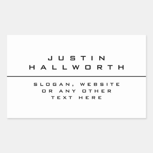 Sticker Rectangulaire Style unique noir et blanc (Devant)