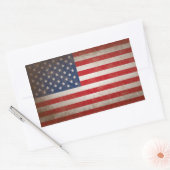 Sticker Rectangulaire Style vintage Drapeau américain Conception patriot (Enveloppe)