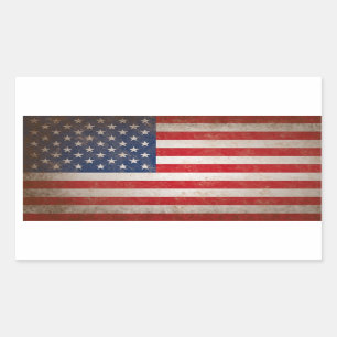 Sticker Rectangulaire Style vintage Drapeau américain Conception patriot