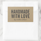 Sticker Rectangulaire Stylish Rustic Bold fait main avec Love Faux Kraft (Sac)