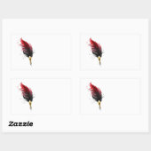 Sticker Rectangulaire Stylo rouge en plumes avec nib or (Feuille)