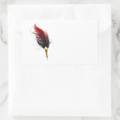 Sticker Rectangulaire Stylo rouge en plumes avec nib or (Sac)