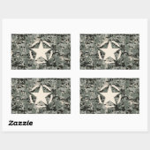 Sticker Rectangulaire Stylo Star sur le Camouflage numérique (Feuille)