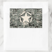 Sticker Rectangulaire Stylo Star sur le Camouflage numérique (Sac)