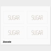 Sticker Rectangulaire Sucre Brun Élégant (Feuille)