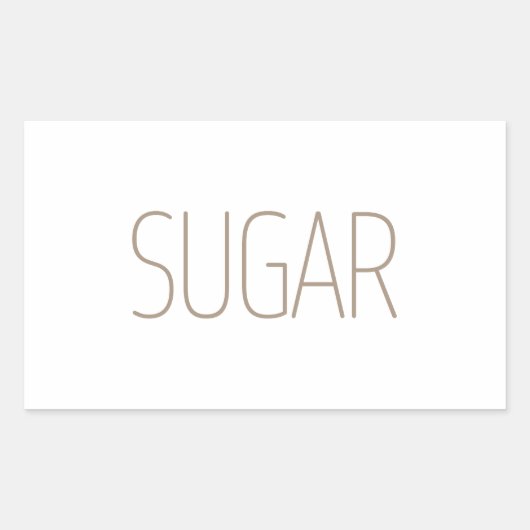 Sticker Rectangulaire Sucre Brun Élégant (Devant)