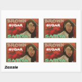 STICKER RECTANGULAIRE SUCRE ROUX SATIVA (Feuille)
