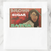 STICKER RECTANGULAIRE SUCRE ROUX SATIVA (Sac)
