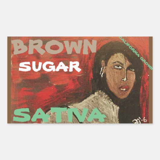 STICKER RECTANGULAIRE SUCRE ROUX SATIVA (Devant)