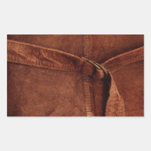 Sticker Rectangulaire Suède Brown Avec Sangle Et Boucle (Devant)