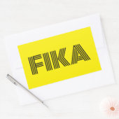 Sticker Rectangulaire Suédois Fika Jaune et Noir (Enveloppe)