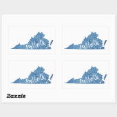 Sticker Rectangulaire Suffolk Virginia Wood Grain (Feuille)