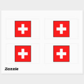 Sticker Rectangulaire Suisse - Drapeau suisse (Feuille)