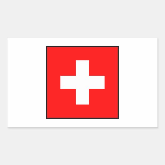 Sticker Rectangulaire Suisse - Drapeau suisse (Devant)
