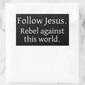 Sticker Rectangulaire Suivre l'autocollant Jésus (Sac)