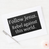 Sticker Rectangulaire Suivre l'autocollant Jésus (Enveloppe)