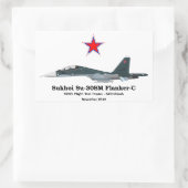 Sticker Rectangulaire Sukhoi Profile Su-30SM Flanker-C (Sac)