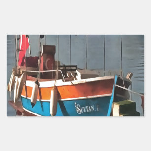 Sticker Rectangulaire Sultan Taxi Bateau Marmaris Art Nautique